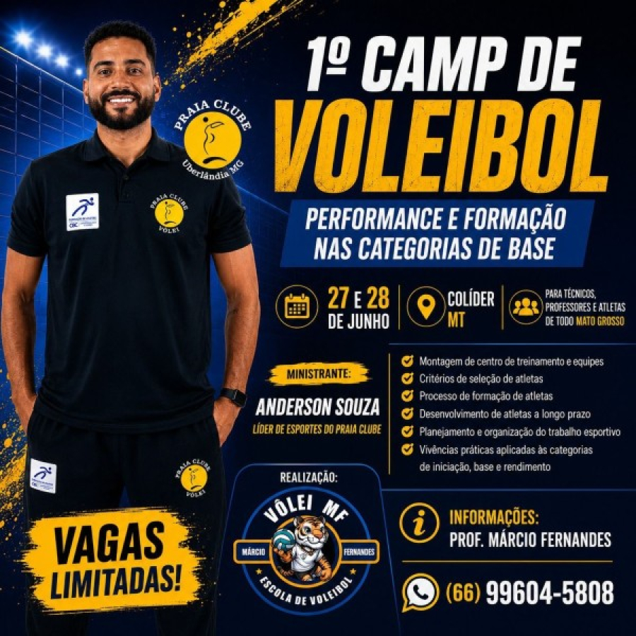 Colíder recebe Camp de Voleibol com referência nacional da modalidade